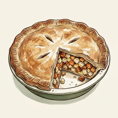Illustration de Tourtière aux légumes-racines glacés à l'érable