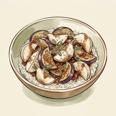 Illustration de Navets et aubergine glacés au miso