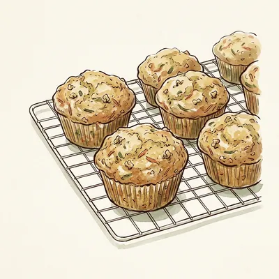Illustration de Muffins du matin aux courgettes et carottes